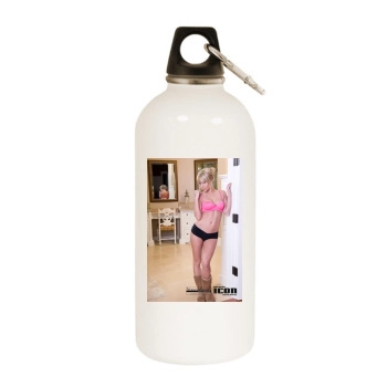 Sara Jean Underwood White Water Bottle With Carabiner