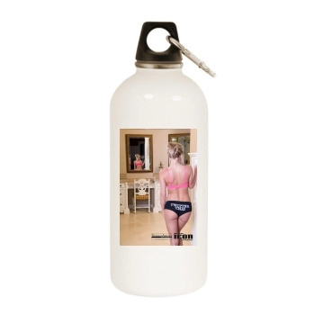 Sara Jean Underwood White Water Bottle With Carabiner