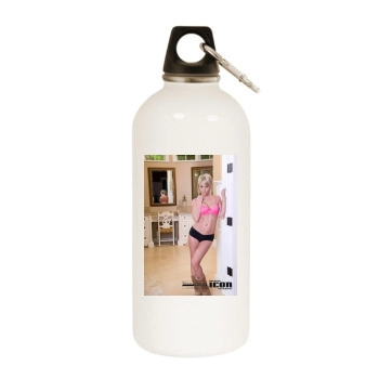 Sara Jean Underwood White Water Bottle With Carabiner