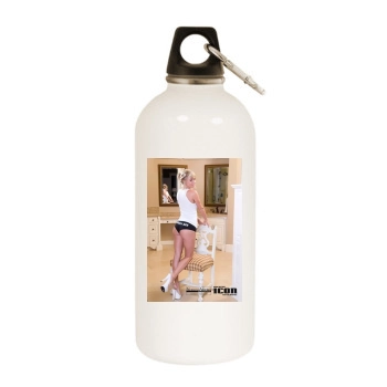 Sara Jean Underwood White Water Bottle With Carabiner