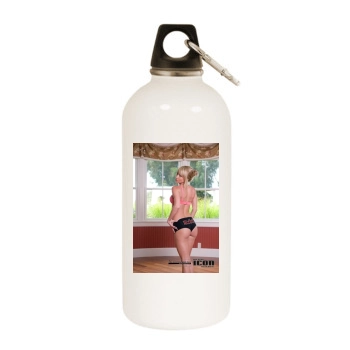 Sara Jean Underwood White Water Bottle With Carabiner