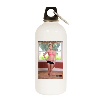 Sara Jean Underwood White Water Bottle With Carabiner