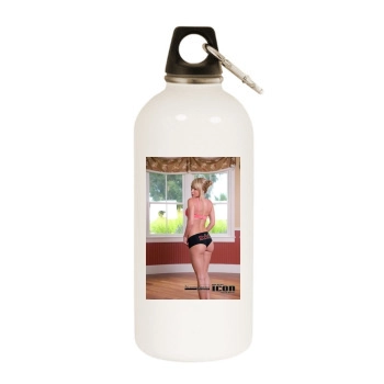 Sara Jean Underwood White Water Bottle With Carabiner