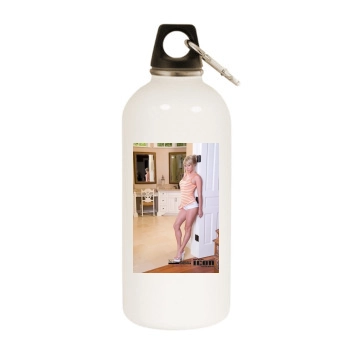 Sara Jean Underwood White Water Bottle With Carabiner