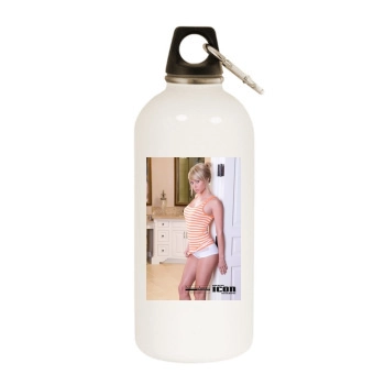 Sara Jean Underwood White Water Bottle With Carabiner