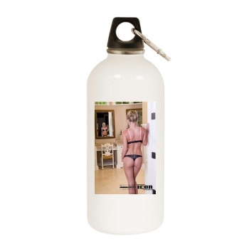 Sara Jean Underwood White Water Bottle With Carabiner