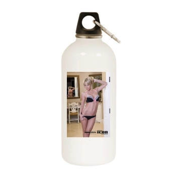 Sara Jean Underwood White Water Bottle With Carabiner