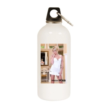 Sara Jean Underwood White Water Bottle With Carabiner