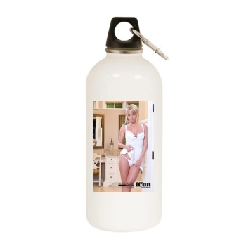 Sara Jean Underwood White Water Bottle With Carabiner