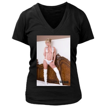 Sara Jean Underwood Women's Deep V-Neck TShirt