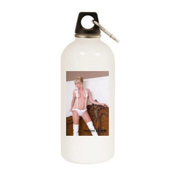 Sara Jean Underwood White Water Bottle With Carabiner