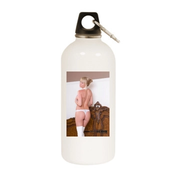 Sara Jean Underwood White Water Bottle With Carabiner