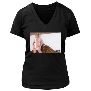 Sara Jean Underwood Women's Deep V-Neck TShirt