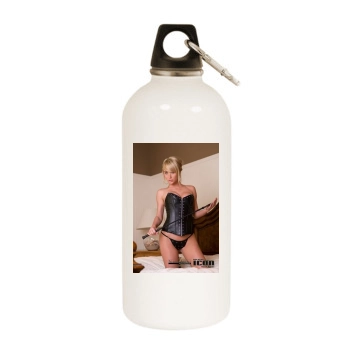 Sara Jean Underwood White Water Bottle With Carabiner