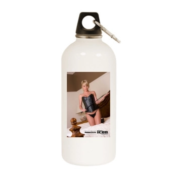 Sara Jean Underwood White Water Bottle With Carabiner