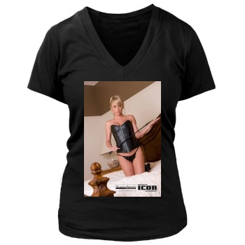 Sara Jean Underwood Women's Deep V-Neck TShirt