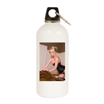 Sara Jean Underwood White Water Bottle With Carabiner