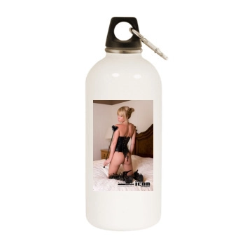 Sara Jean Underwood White Water Bottle With Carabiner