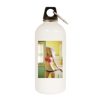 Sara Jean Underwood White Water Bottle With Carabiner