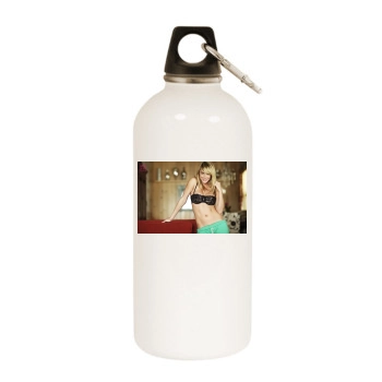 Sara Jean Underwood White Water Bottle With Carabiner