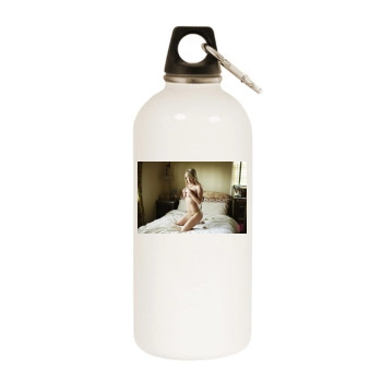 Sara Jean Underwood White Water Bottle With Carabiner