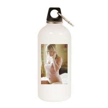 Sara Jean Underwood White Water Bottle With Carabiner