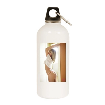 Sara Jean Underwood White Water Bottle With Carabiner