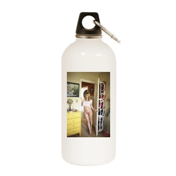 Sara Jean Underwood White Water Bottle With Carabiner