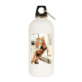 Sara Jean Underwood White Water Bottle With Carabiner