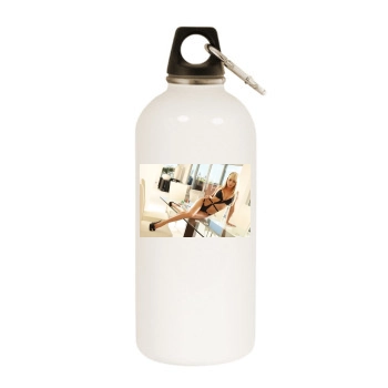 Sara Jean Underwood White Water Bottle With Carabiner