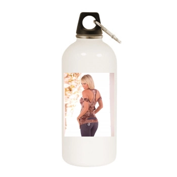 Sara Jean Underwood White Water Bottle With Carabiner