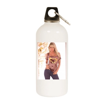 Sara Jean Underwood White Water Bottle With Carabiner