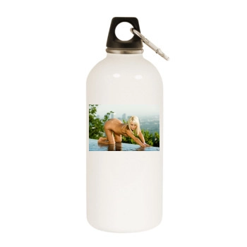 Sara Jean Underwood White Water Bottle With Carabiner