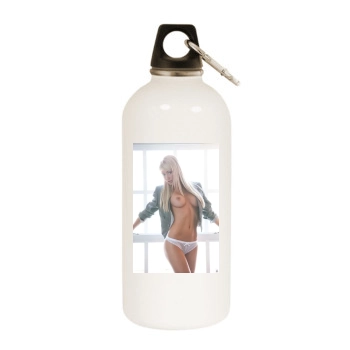 Sara Jean Underwood White Water Bottle With Carabiner