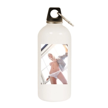 Sara Jean Underwood White Water Bottle With Carabiner