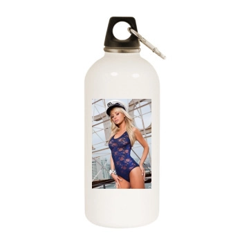 Sara Jean Underwood White Water Bottle With Carabiner