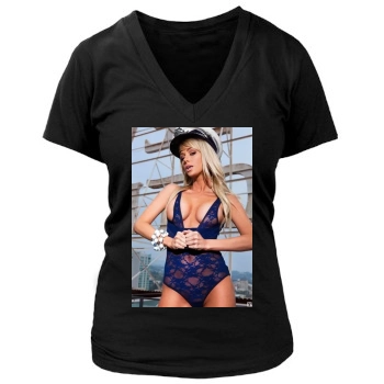 Sara Jean Underwood Women's Deep V-Neck TShirt