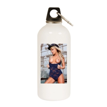 Sara Jean Underwood White Water Bottle With Carabiner