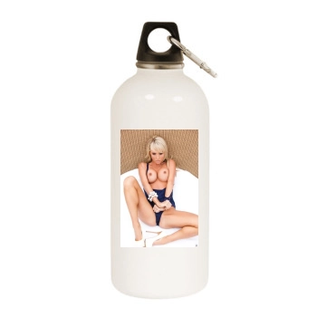 Sara Jean Underwood White Water Bottle With Carabiner