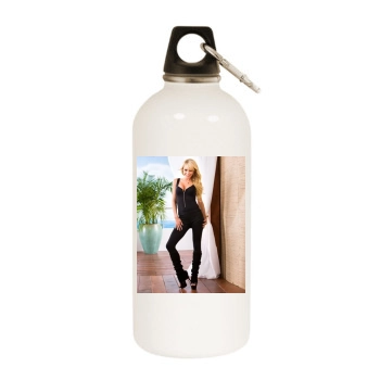 Sara Jean Underwood White Water Bottle With Carabiner