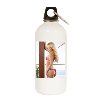 Sara Jean Underwood White Water Bottle With Carabiner