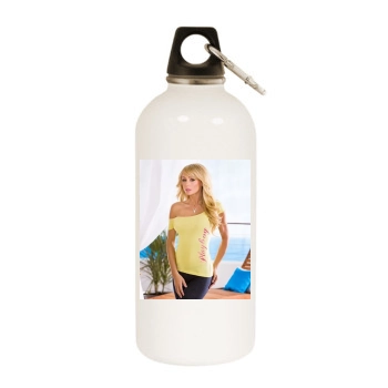 Sara Jean Underwood White Water Bottle With Carabiner