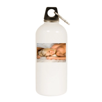 Sara Jean Underwood White Water Bottle With Carabiner