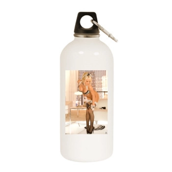 Sara Jean Underwood White Water Bottle With Carabiner