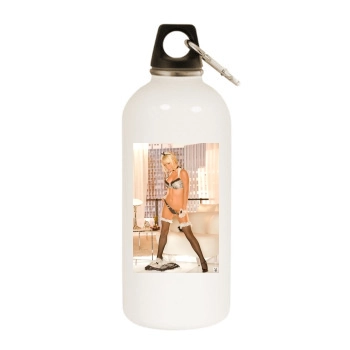 Sara Jean Underwood White Water Bottle With Carabiner