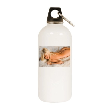 Sara Jean Underwood White Water Bottle With Carabiner