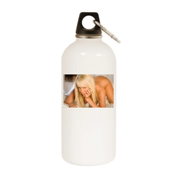 Sara Jean Underwood White Water Bottle With Carabiner