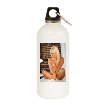 Sara Jean Underwood White Water Bottle With Carabiner