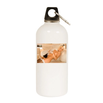 Sara Jean Underwood White Water Bottle With Carabiner