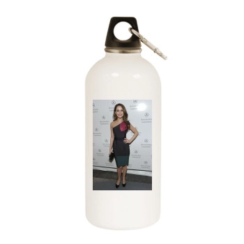 Alexis Dziena White Water Bottle With Carabiner